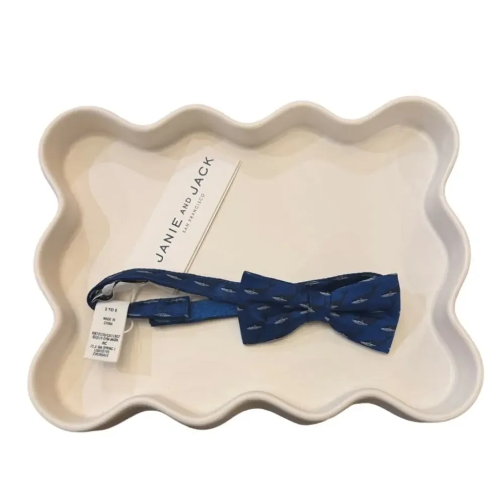Janie and Jack Blue Whale Print Bow Tie 2-5Y